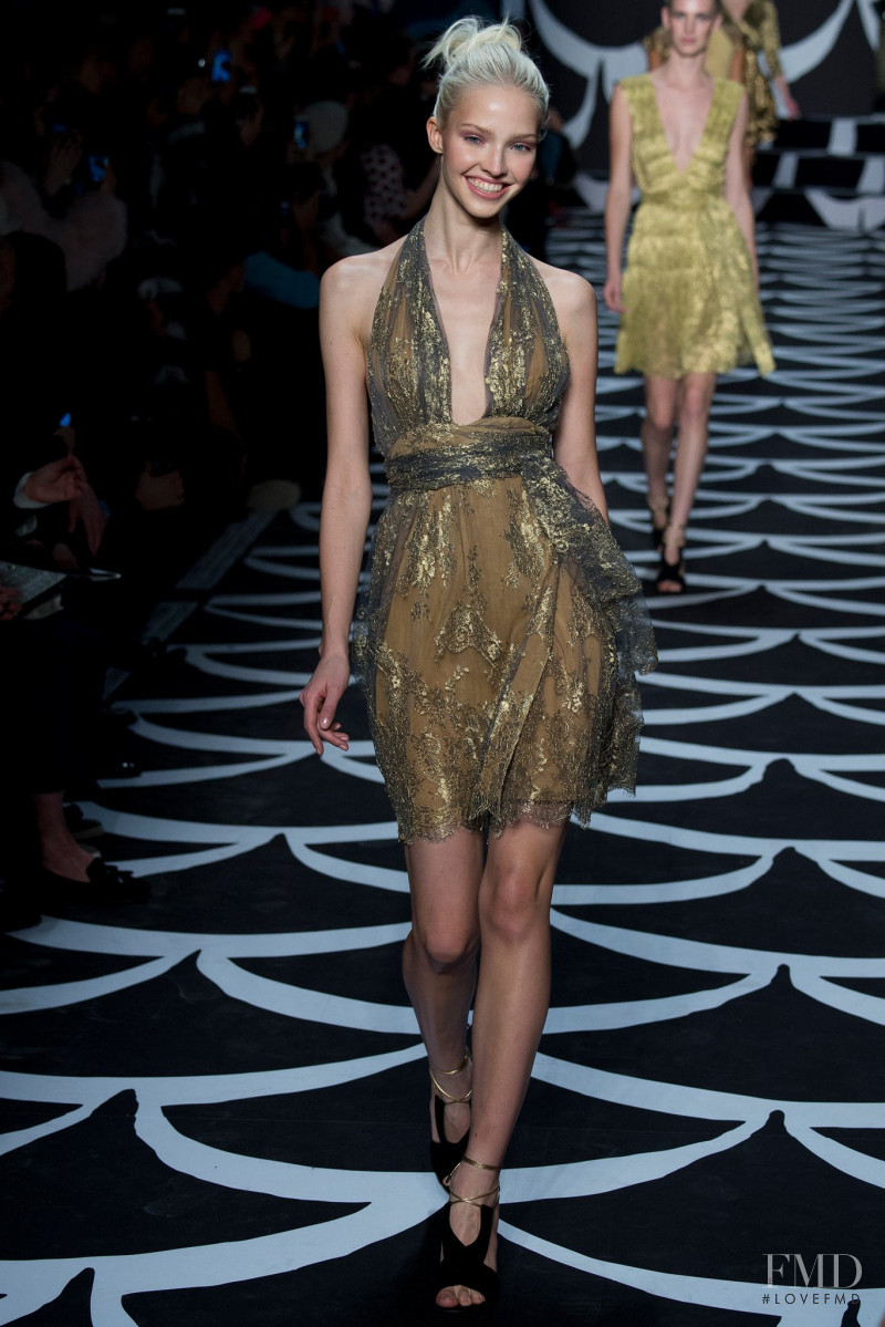 Sasha Luss featured in  the Diane Von Furstenberg fashion show for Autumn/Winter 2014