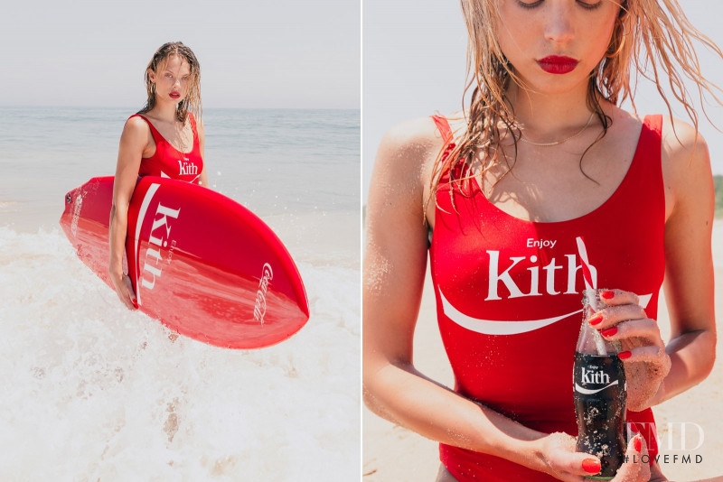 Victoria Germyn featured in  the Kith x Coca Cola lookbook for Summer 2017