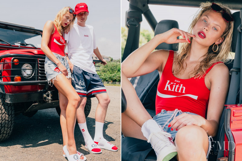 Victoria Germyn featured in  the Kith x Coca Cola lookbook for Summer 2017