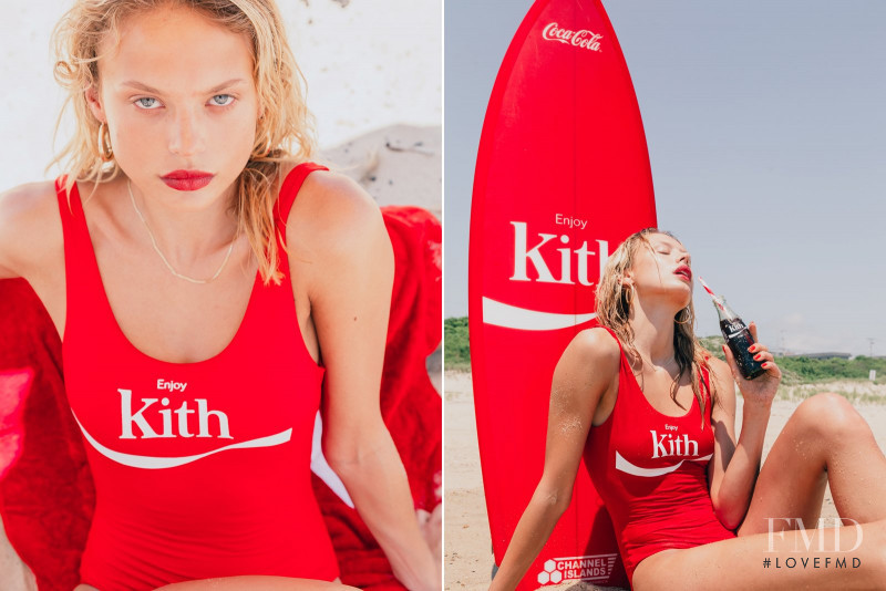 Victoria Germyn featured in  the Kith x Coca Cola lookbook for Summer 2017