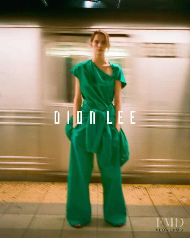 Lena Hardt featured in  the Dion Lee advertisement for Spring/Summer 2018