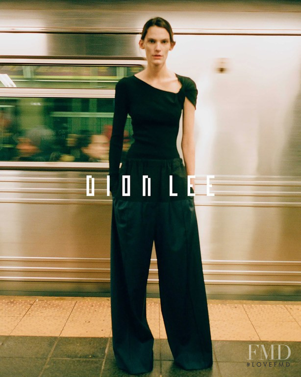 Lena Hardt featured in  the Dion Lee advertisement for Spring/Summer 2018