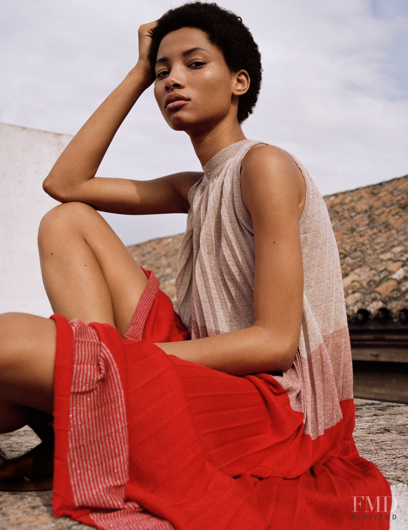 Lineisy Montero featured in  the Mango lookbook for Spring/Summer 2018