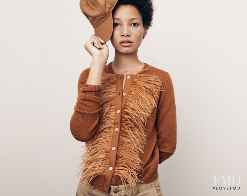 Lineisy Montero featured in  the J.Crew lookbook for Winter 2017