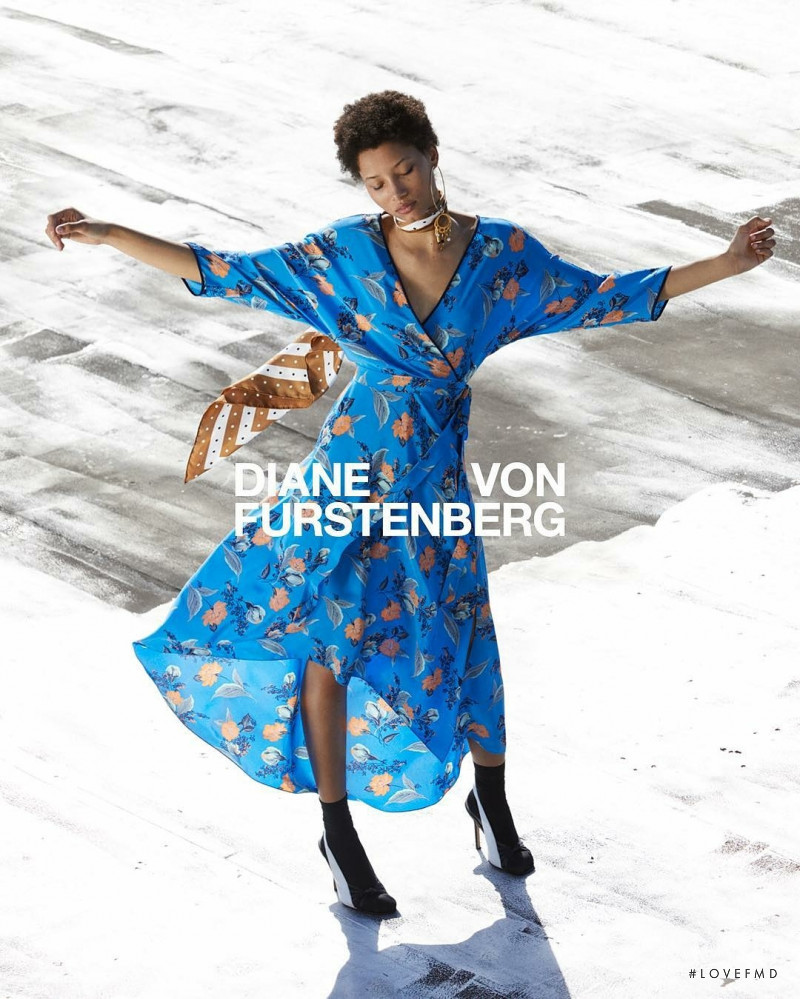 Lineisy Montero featured in  the Diane Von Furstenberg advertisement for Spring/Summer 2017