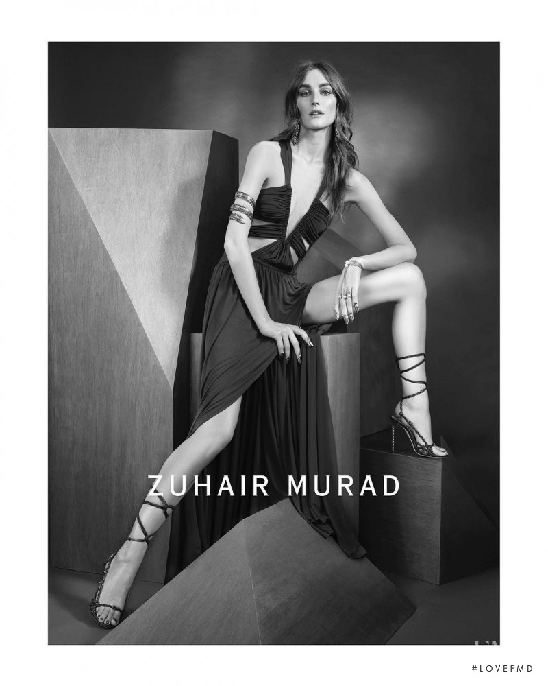 Joséphine Le Tutour featured in  the Zuhair Murad advertisement for Spring/Summer 2018