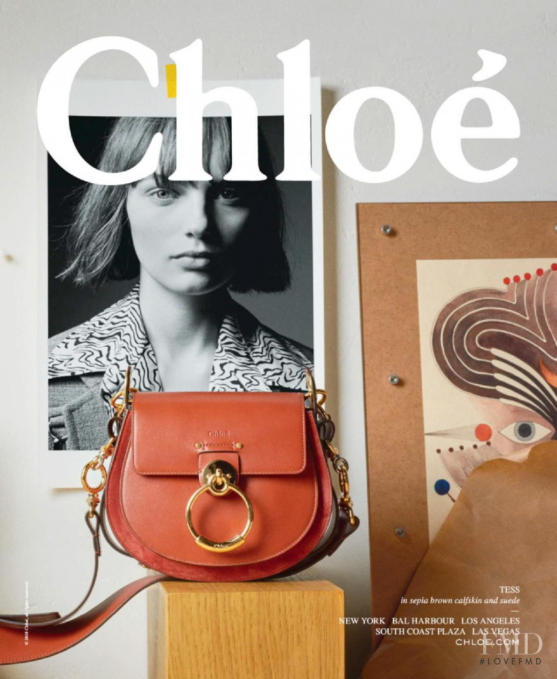 Fran Summers featured in  the Chloe Handbags advertisement for Spring/Summer 2018