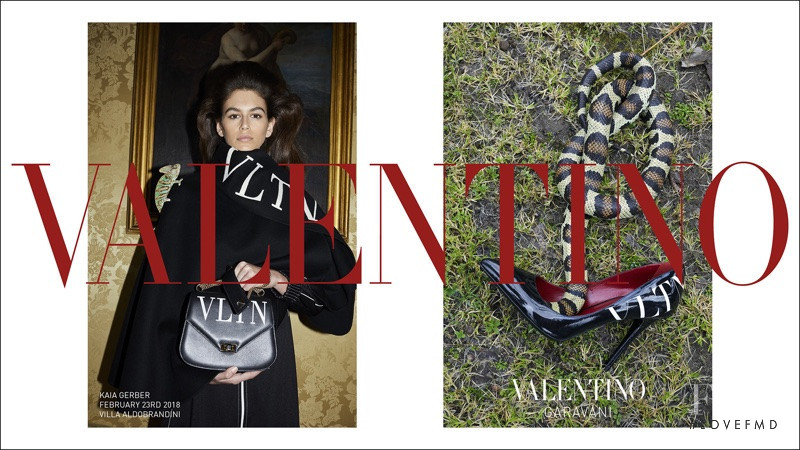 Kaia Gerber featured in  the Valentino advertisement for Pre-Fall 2018