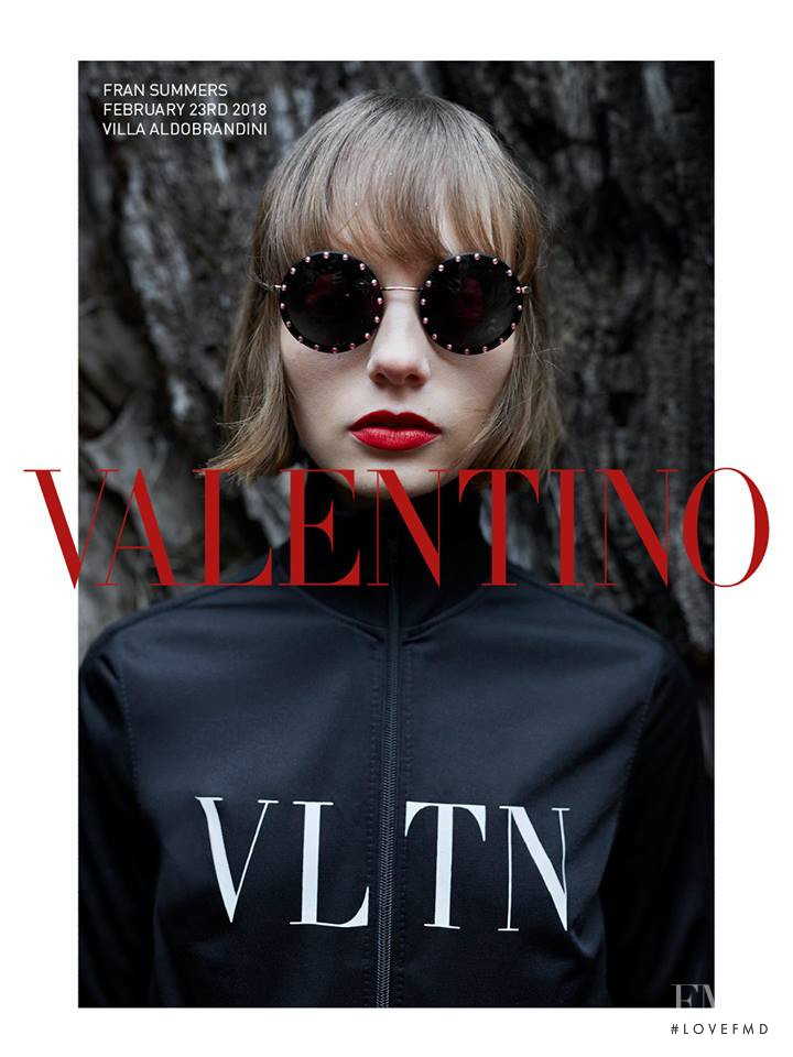 Fran Summers featured in  the Valentino advertisement for Pre-Fall 2018