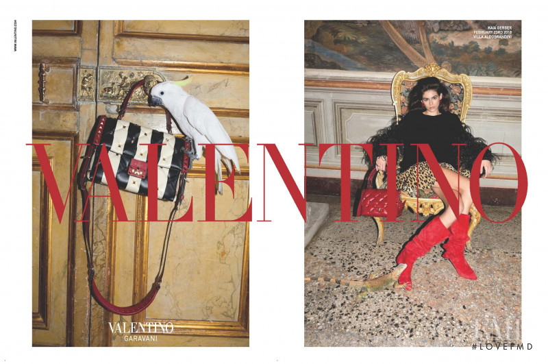 Kaia Gerber featured in  the Valentino advertisement for Pre-Fall 2018
