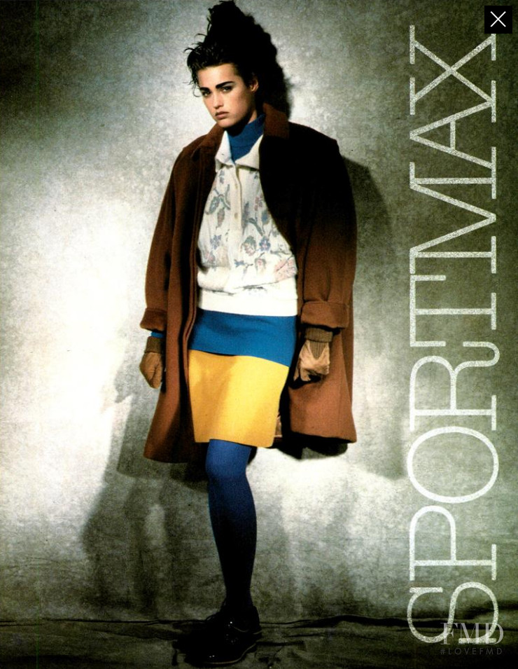 Yasmin Le Bon featured in  the Sportmax advertisement for Autumn/Winter 1985