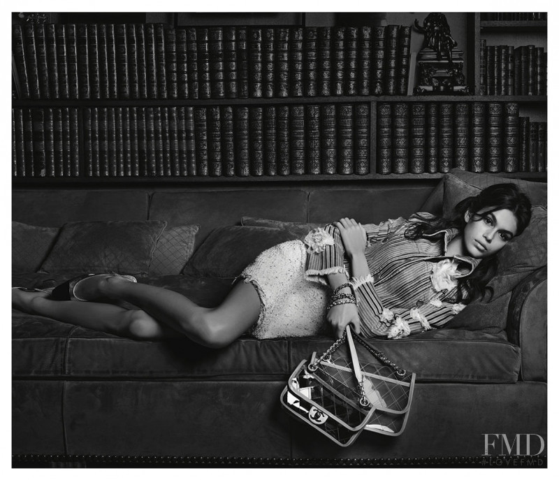 Kaia Gerber featured in  the Chanel Handbags advertisement for Spring/Summer 2018