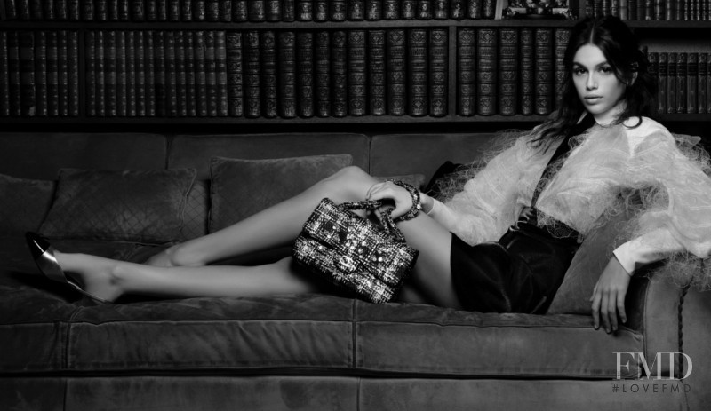 Kaia Gerber featured in  the Chanel Handbags advertisement for Spring/Summer 2018