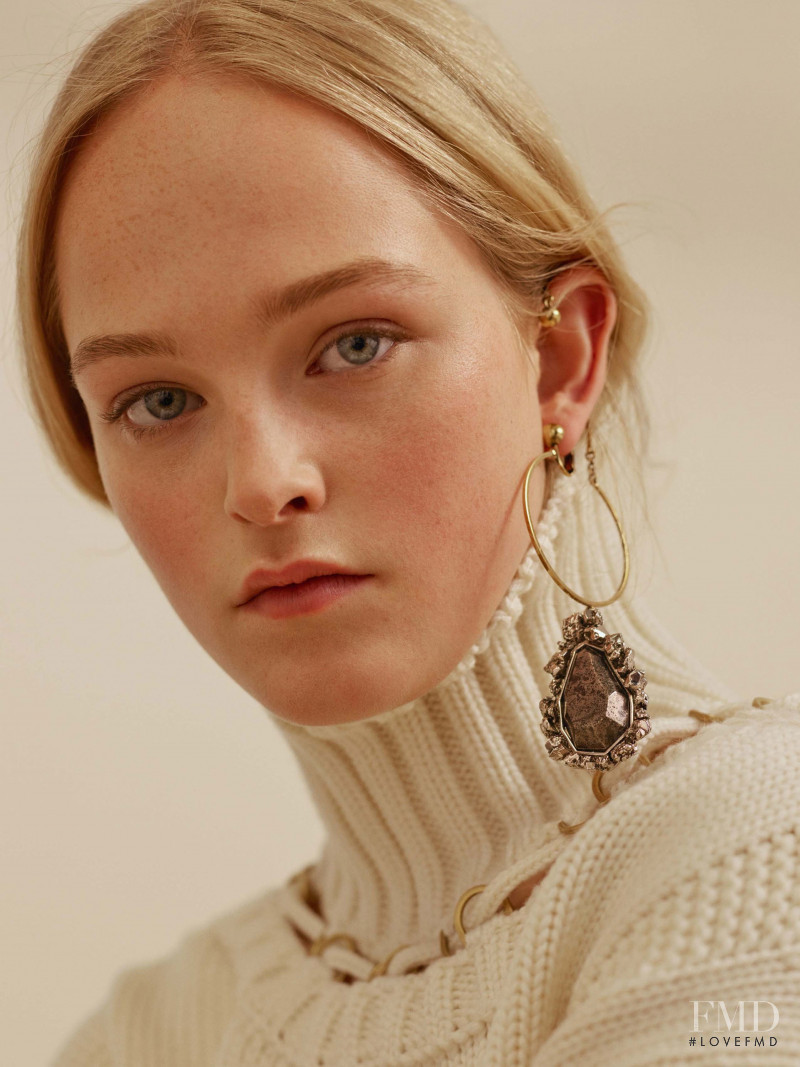 Jean Campbell featured in  the Alexander McQueen lookbook for Pre-Fall 2017