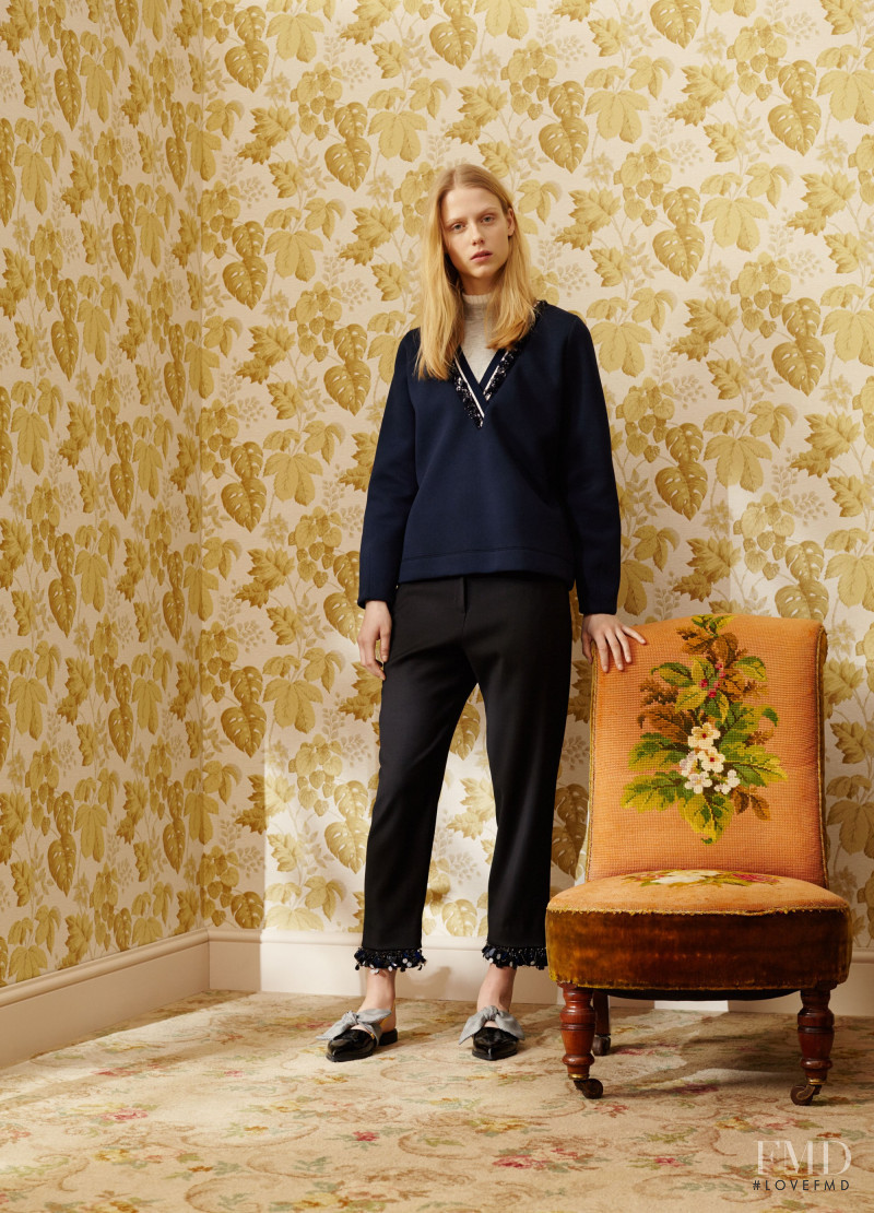 Sofie Hemmet featured in  the Mother of Pearl lookbook for Pre-Fall 2016