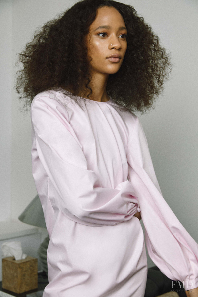 Selena Forrest featured in  the Khaite lookbook for Autumn/Winter 2018