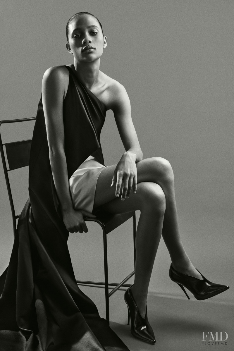 Selena Forrest featured in  the Narciso Rodriguez lookbook for Pre-Fall 2018