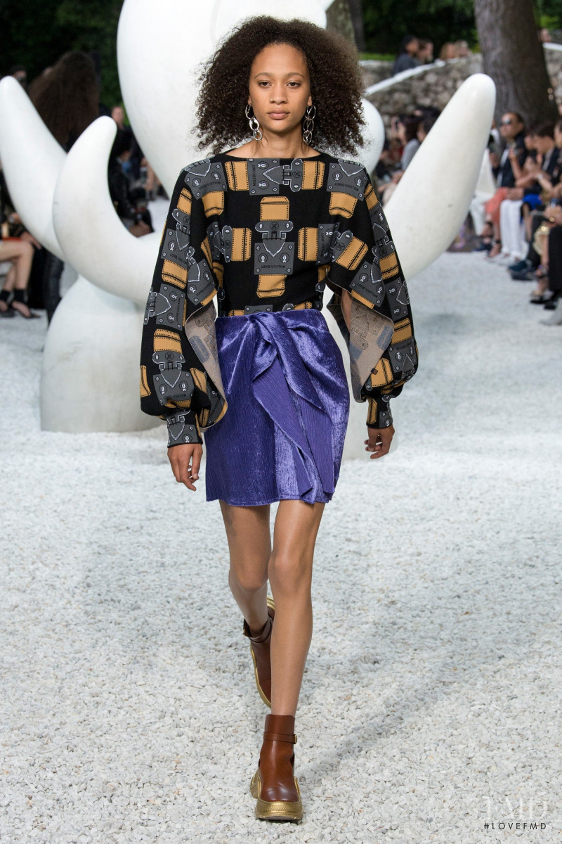 Selena Forrest featured in  the Louis Vuitton fashion show for Resort 2019