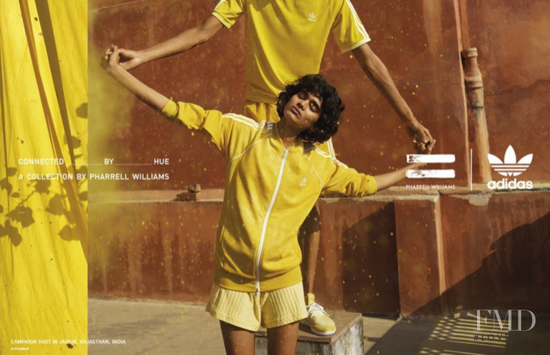 Radhika Nair featured in  the Adidas Originals X Pharrell Williams - Hu Holi Adicolor advertisement for Spring/Summer 2018