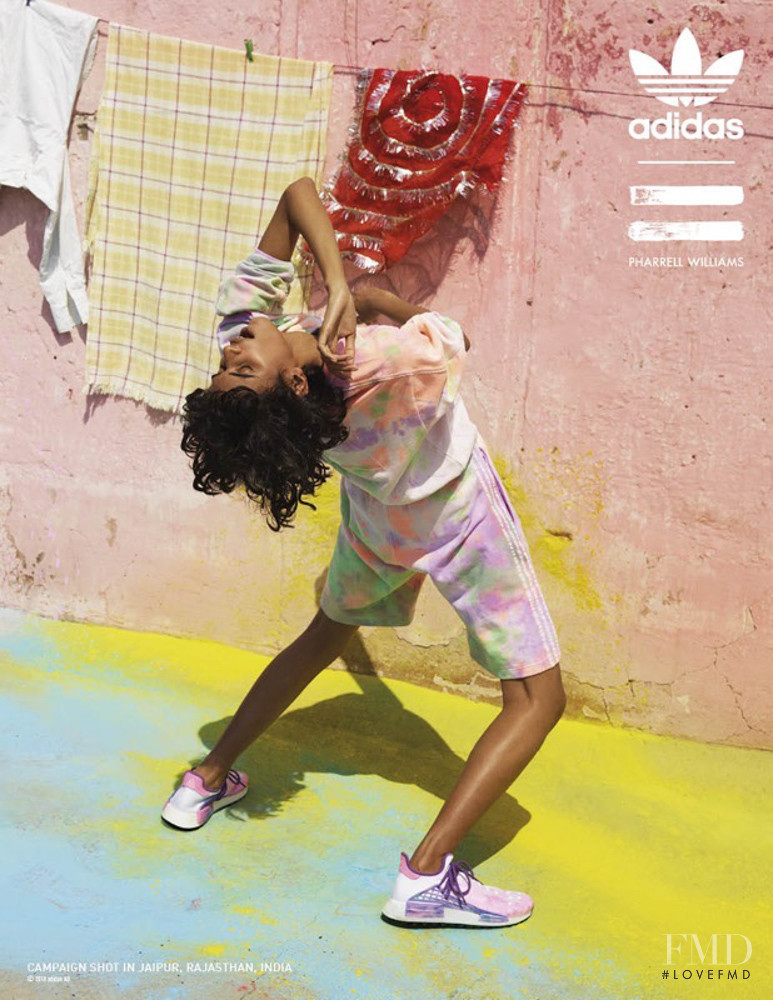 Radhika Nair featured in  the Adidas Originals X Pharrell Williams - Hu Holi Adicolor advertisement for Spring/Summer 2018