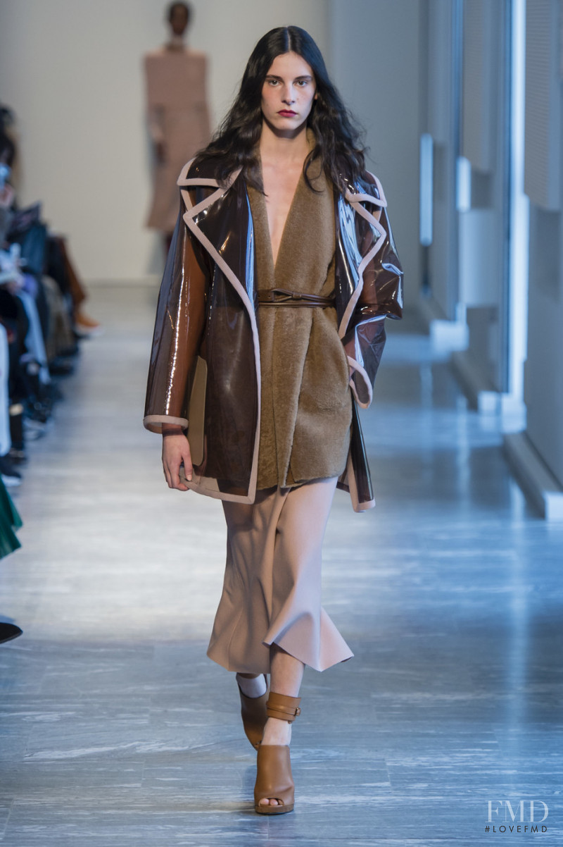 Cyrielle Lalande featured in  the Agnona fashion show for Autumn/Winter 2018