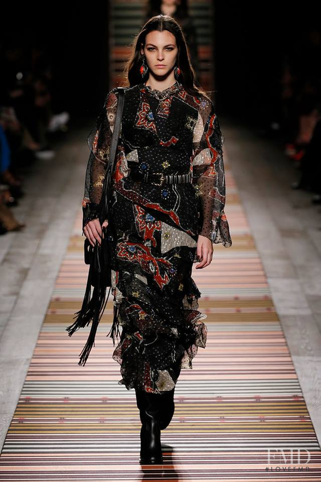 Vittoria Ceretti featured in  the Etro fashion show for Autumn/Winter 2018