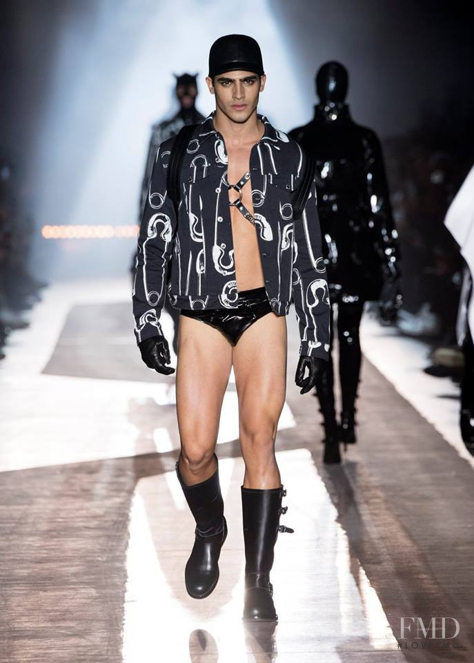 Jhonattan Burjack featured in  the Moschino fashion show for Autumn/Winter 2018