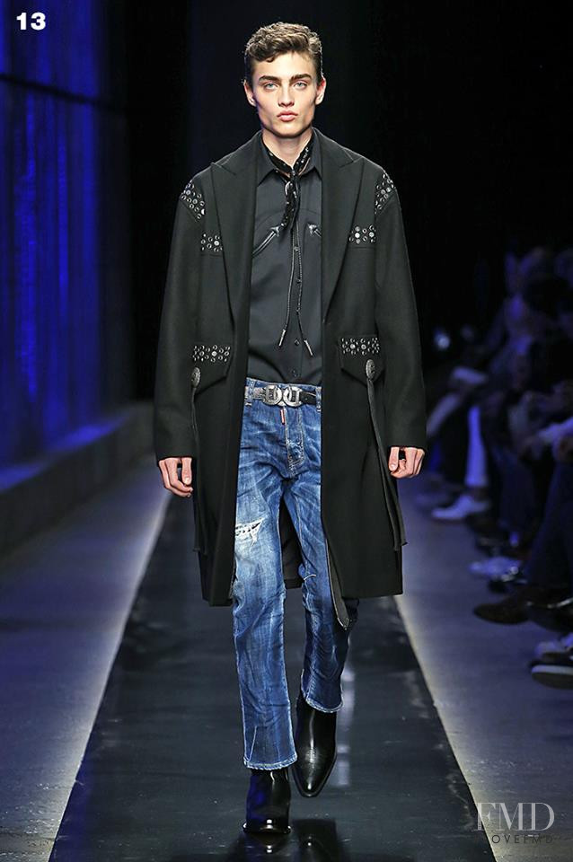 Sergio Amore featured in  the DSquared2 fashion show for Autumn/Winter 2018