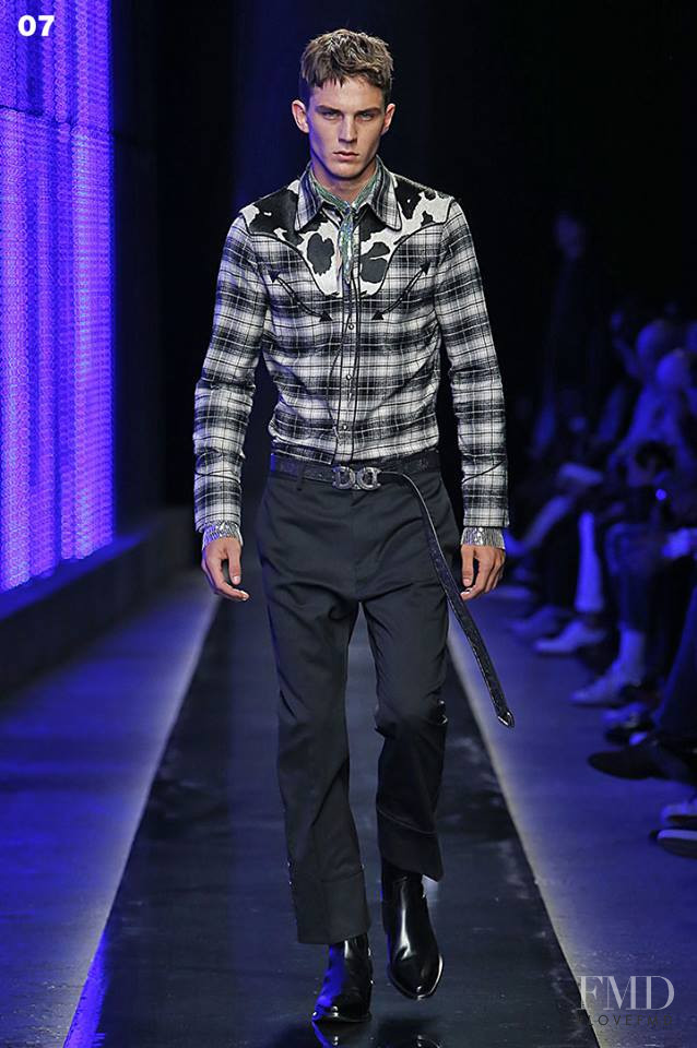 Tommy Hackett featured in  the DSquared2 fashion show for Autumn/Winter 2018