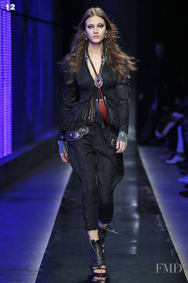 Greta Varlese featured in  the DSquared2 fashion show for Autumn/Winter 2018