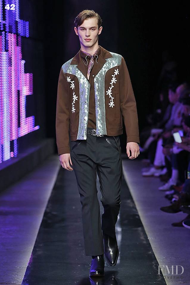 Kit Butler featured in  the DSquared2 fashion show for Autumn/Winter 2018