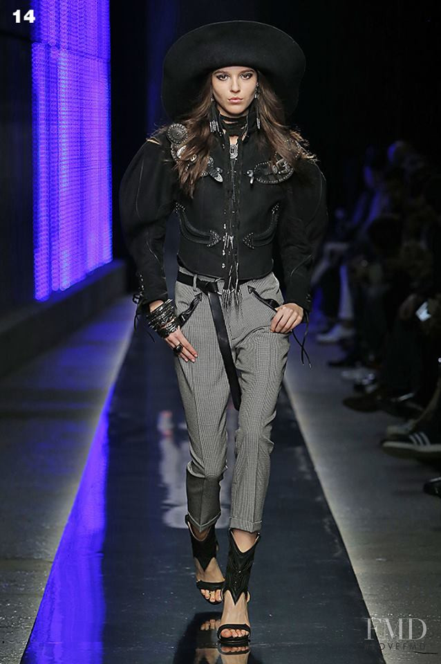 Emm Arruda featured in  the DSquared2 fashion show for Autumn/Winter 2018