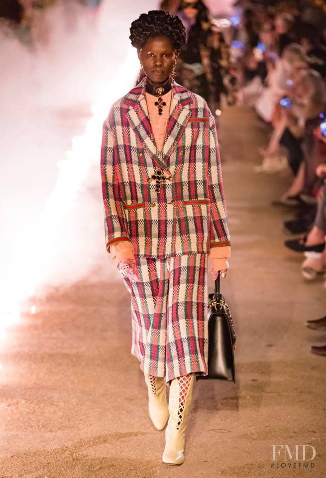 Shanelle Nyasiase featured in  the Gucci fashion show for Cruise 2019