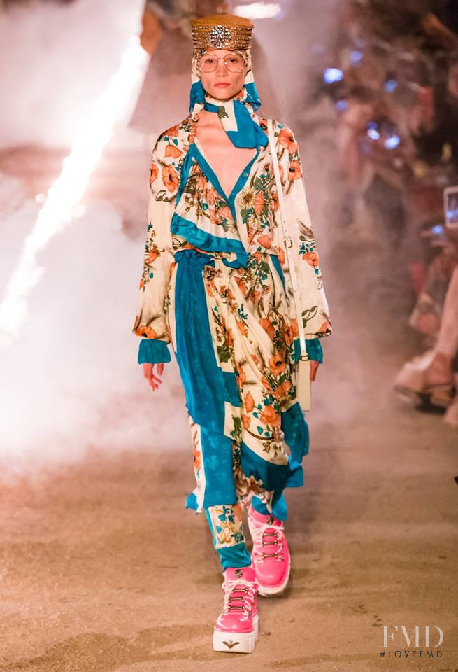 Polina Oganicheva featured in  the Gucci fashion show for Cruise 2019