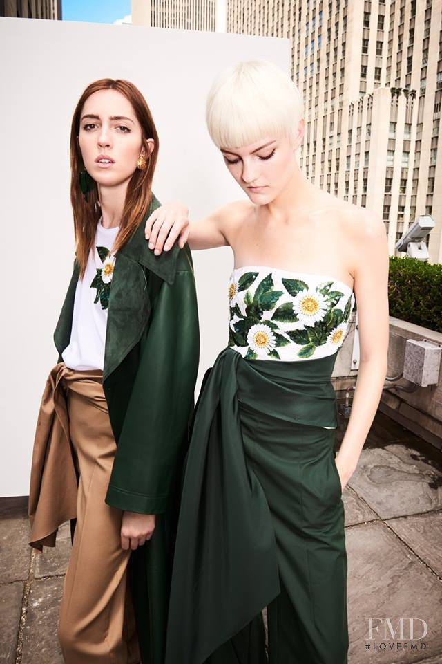 Teddy Quinlivan featured in  the Oscar de la Renta lookbook for Resort 2018