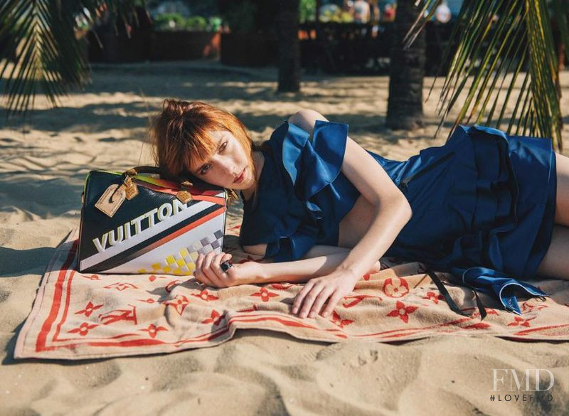 Teddy Quinlivan featured in  the Louis Vuitton LV Cruise Rio Insta-Shoot advertisement for Spring/Summer 2017