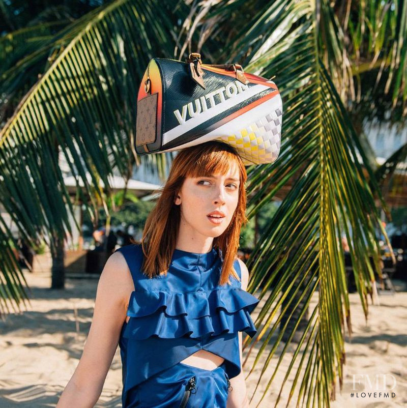 Teddy Quinlivan featured in  the Louis Vuitton LV Cruise Rio Insta-Shoot advertisement for Spring/Summer 2017