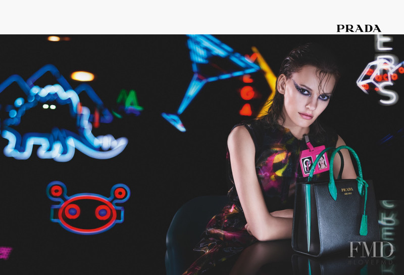 Amanda Murphy featured in  the Prada advertisement for Autumn/Winter 2018