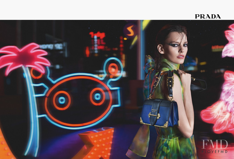 Amanda Murphy featured in  the Prada advertisement for Autumn/Winter 2018