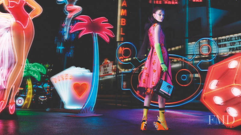 Amanda Murphy featured in  the Prada advertisement for Autumn/Winter 2018