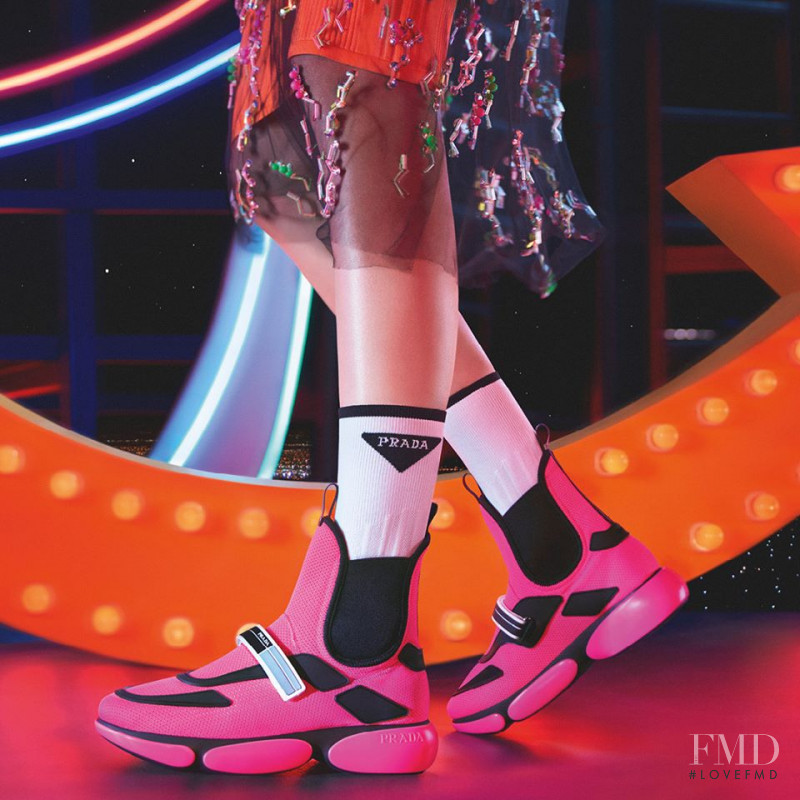 Amanda Murphy featured in  the Prada advertisement for Autumn/Winter 2018