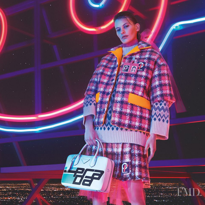 Amanda Murphy featured in  the Prada advertisement for Autumn/Winter 2018