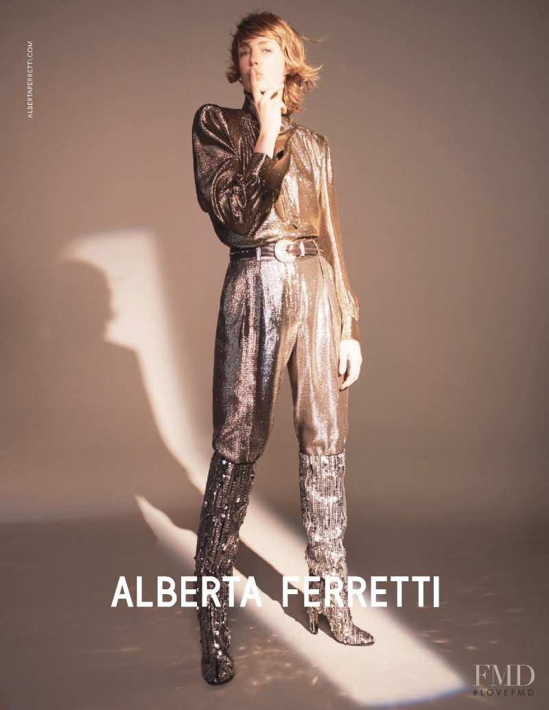Edie Campbell featured in  the Alberta Ferretti advertisement for Autumn/Winter 2018
