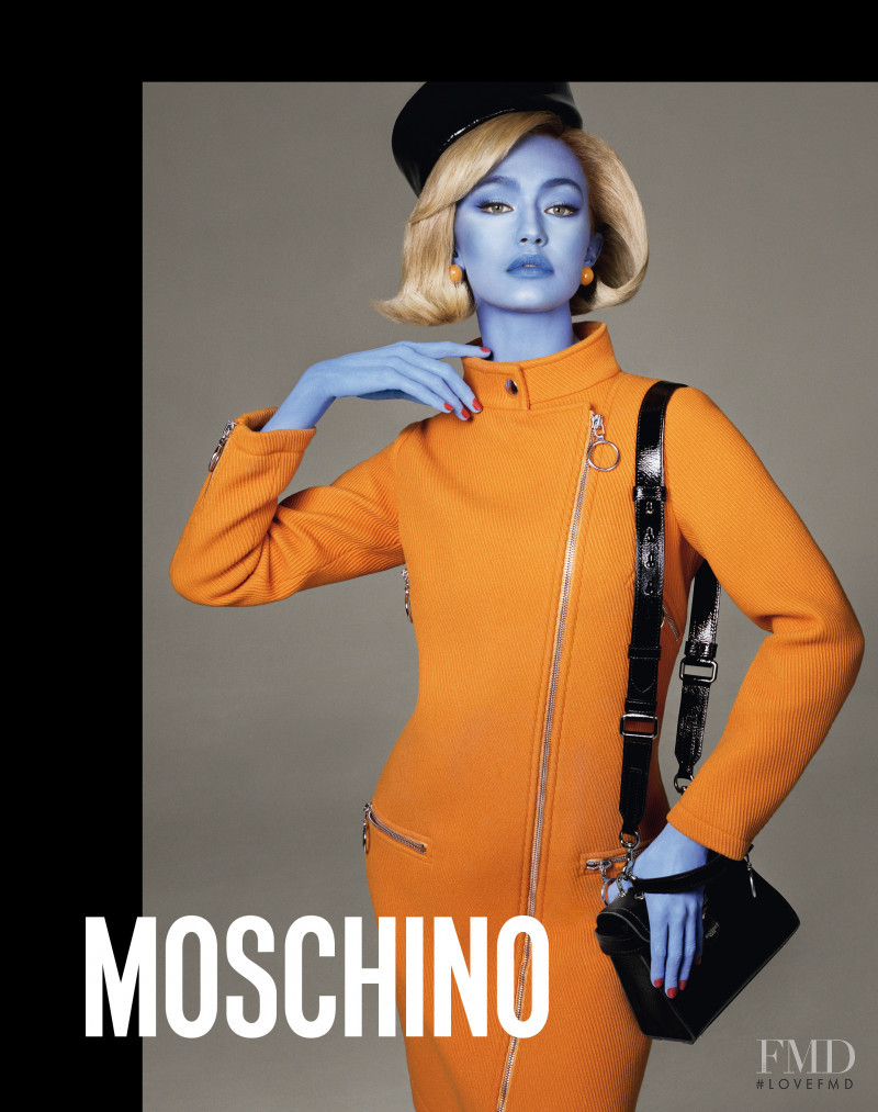 Gigi Hadid featured in  the Moschino advertisement for Autumn/Winter 2018