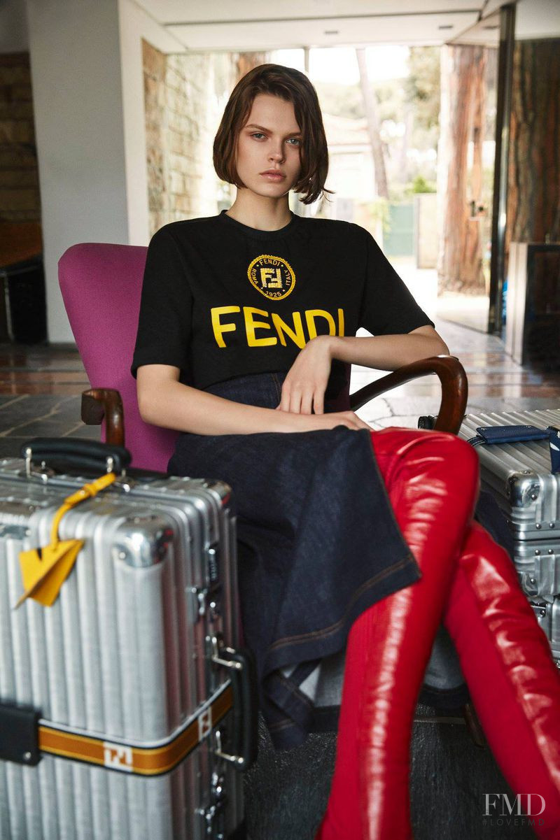 Cara Taylor featured in  the Fendi advertisement for Pre-Fall 2018