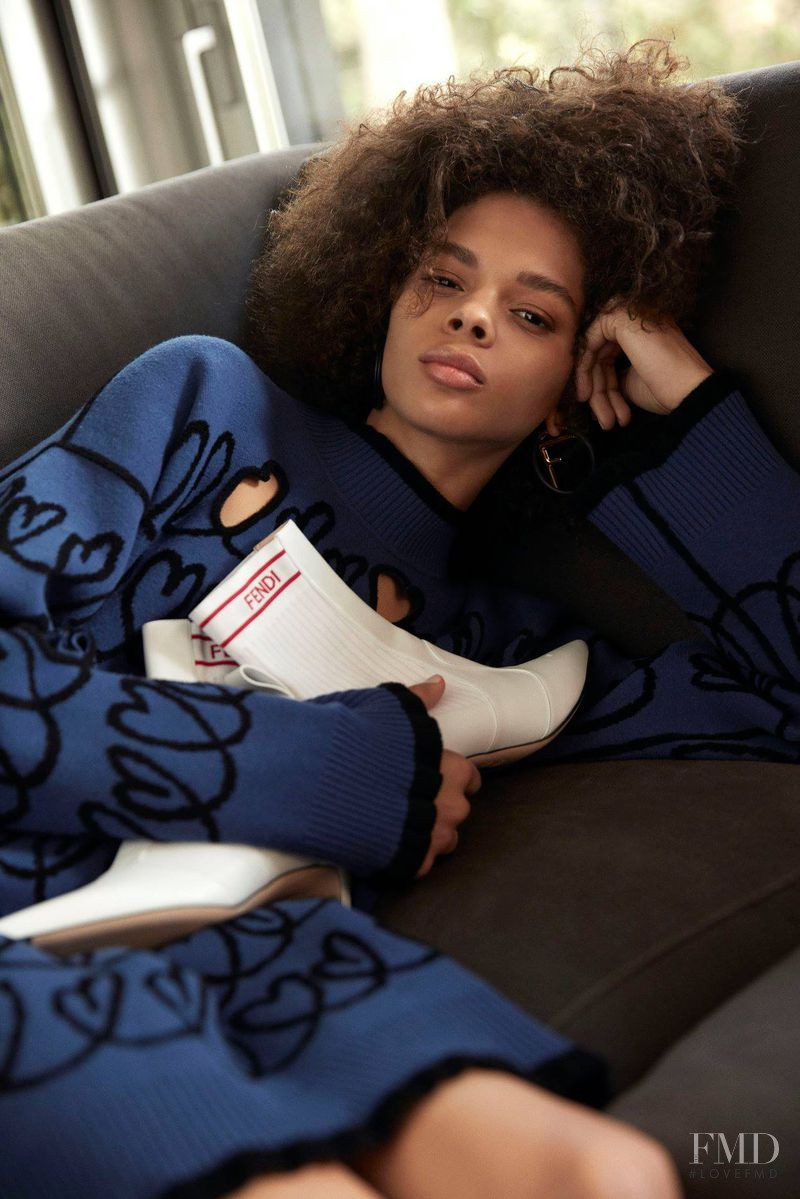 Hiandra Martinez featured in  the Fendi advertisement for Pre-Fall 2018