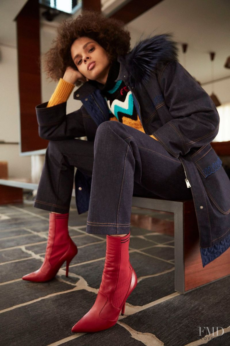 Hiandra Martinez featured in  the Fendi advertisement for Pre-Fall 2018