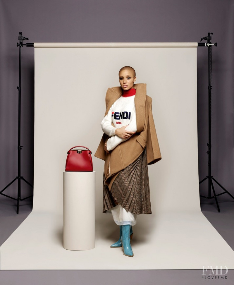 Adwoa Aboah featured in  the Fendi advertisement for Autumn/Winter 2018