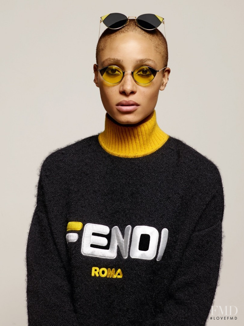 Adwoa Aboah featured in  the Fendi advertisement for Autumn/Winter 2018