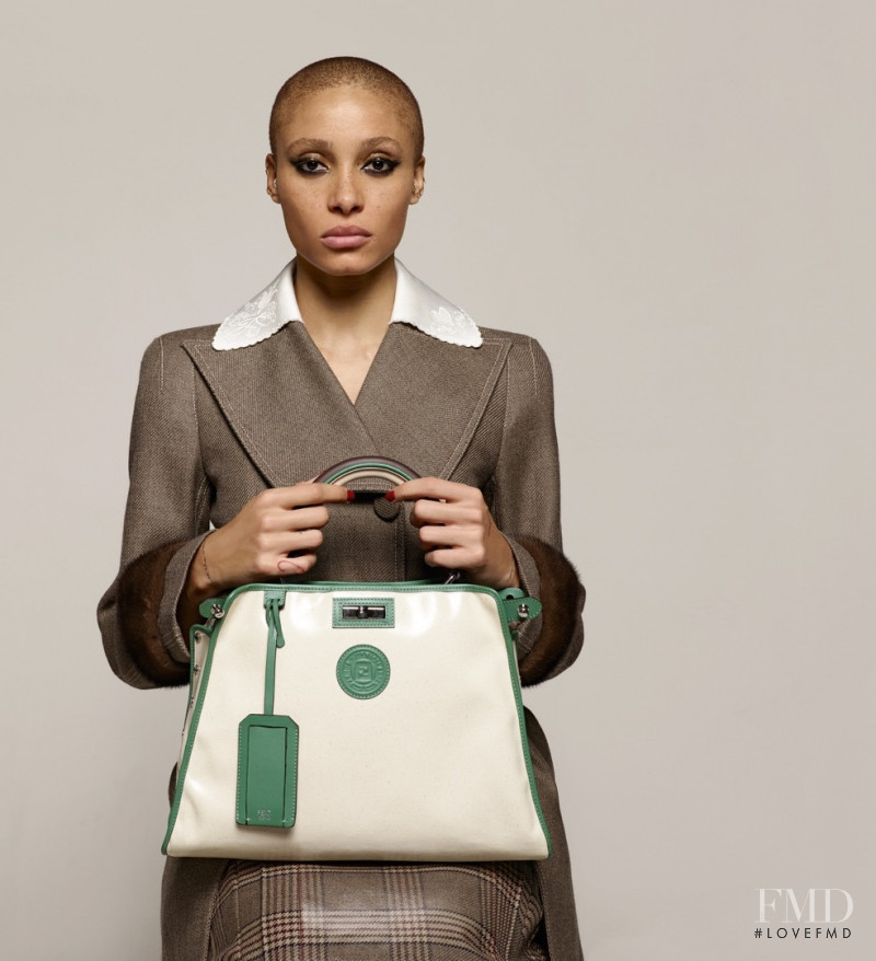 Adwoa Aboah featured in  the Fendi advertisement for Autumn/Winter 2018